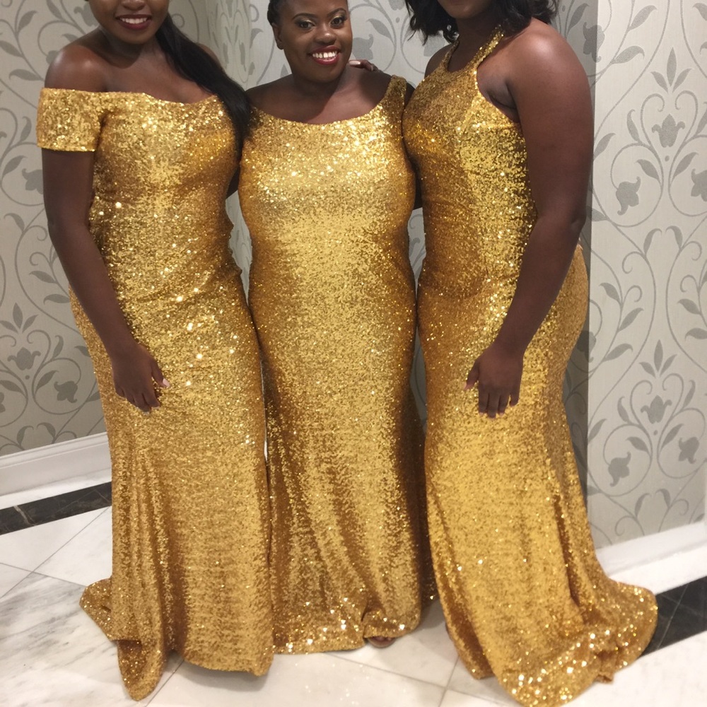 Jean Ralph Thurin Gold Sequin Gown